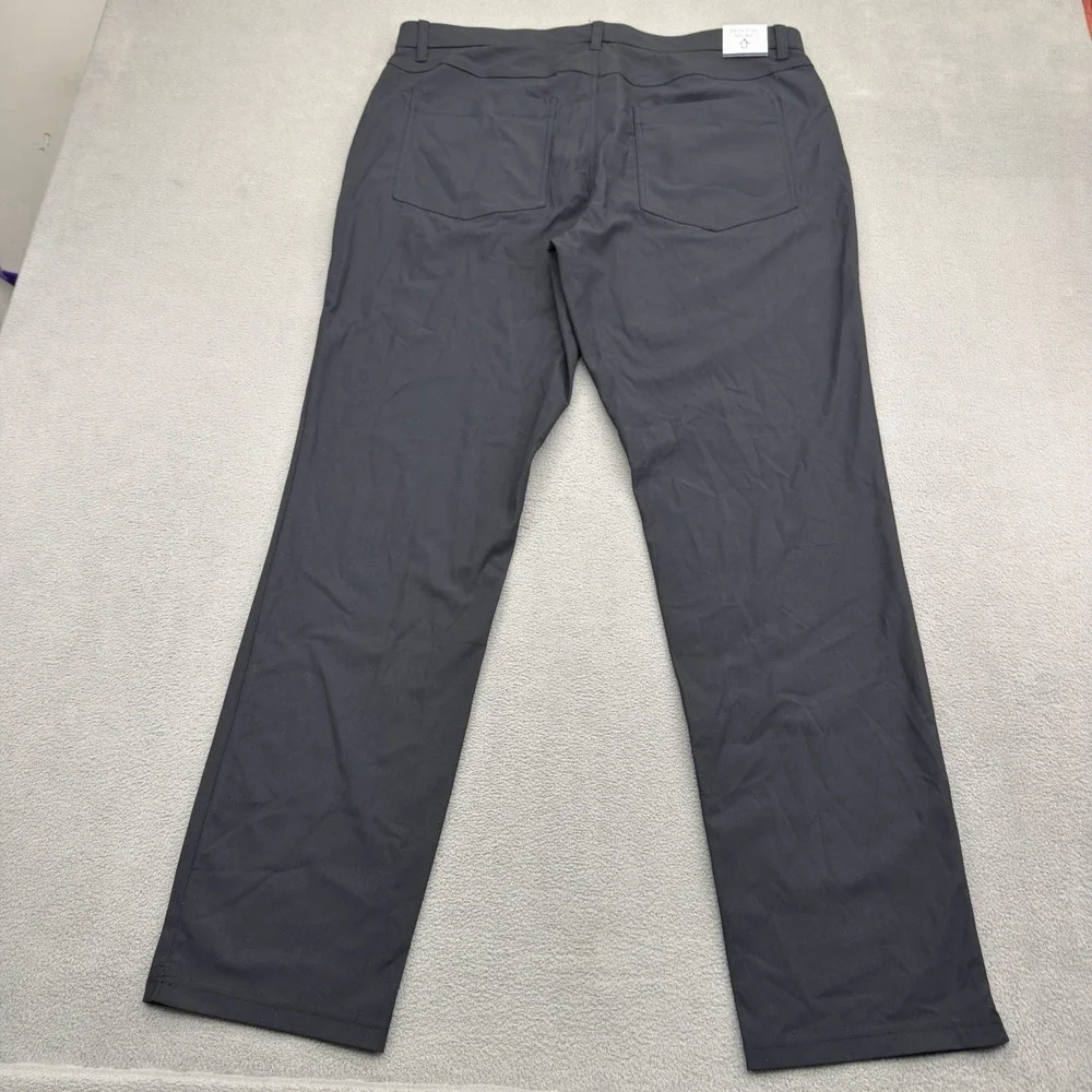 Penguin Sport Tech Golf Pants Mens 36x32 Caviar Black 5 Pocket Performance New